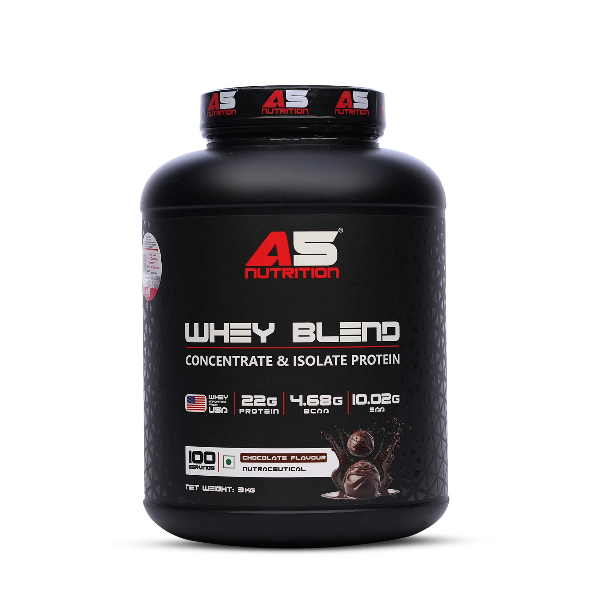 A5 Nutrition Whey Blend Protein (3 kg, 100 Servings) | Chocolate Flavour