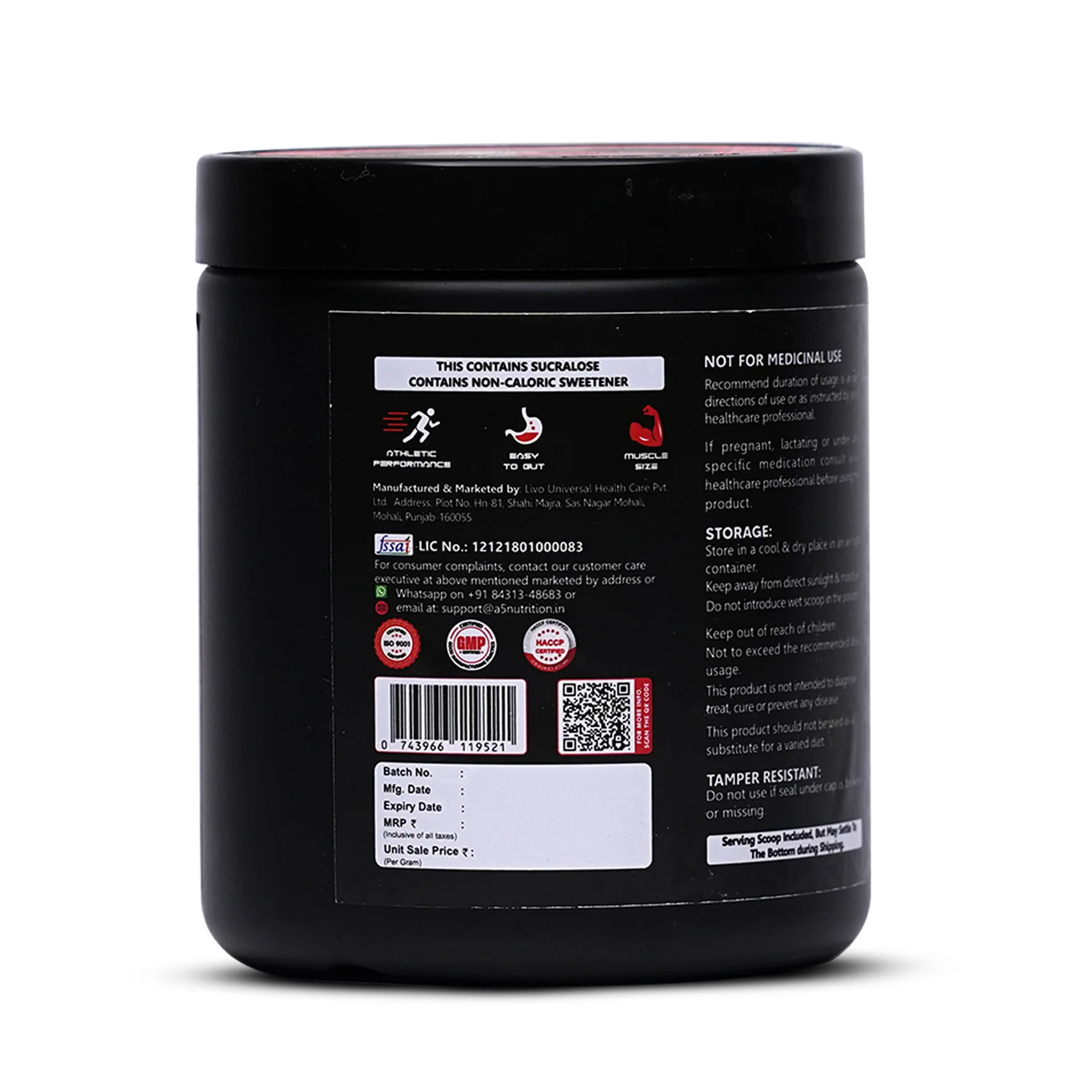 A5 Nutrition Creatine Monohydrate (60 Servings, 240g) | Orange, Watermelon & Blue Raspberry Flavours - Image 5